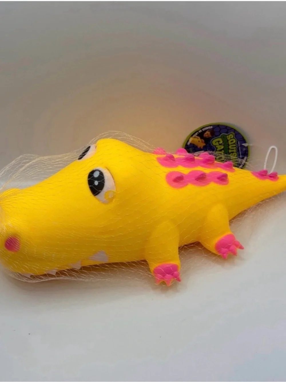 Yellow & Pink Crocodile Bath Toy